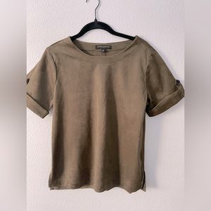 Womens faux suede blouse Banana Republic